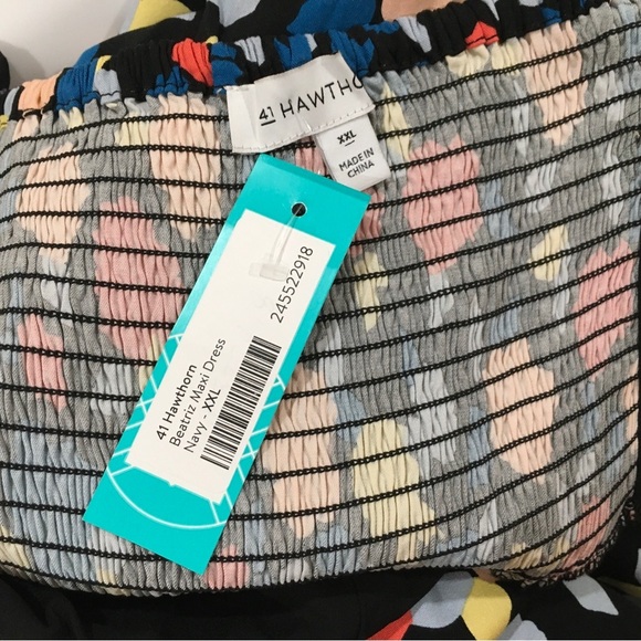 41 HAWTHORN Beatriz Maxi Dress Floral Black Side Slit Plus XXL Womens New - Picture 4 of 7